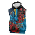 Gold Coast Titans ANZAC Personalised Sleeveless Hoodie Lest We Forget Poppy Camo