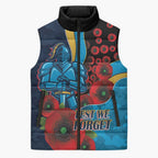 Gold Coast Titans ANZAC Personalised Sleeveless Puffer Jacket Lest We Forget Poppy Camo