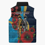 Gold Coast Titans ANZAC Personalised Sleeveless Puffer Jacket Lest We Forget Poppy Camo
