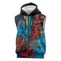 Gold Coast Titans ANZAC Personalised Sleeveless Zip Hoodie Lest We Forget Poppy Camo