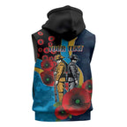 Gold Coast Titans ANZAC Personalised Sleeveless Zip Hoodie Lest We Forget Poppy Camo
