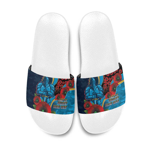 Gold Coast Titans ANZAC Personalised Slide Sandals Lest We Forget Poppy Camo