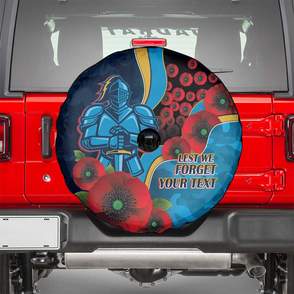 Gold Coast Titans ANZAC Personalised Spare Tire Cover Lest We Forget Poppy Camo