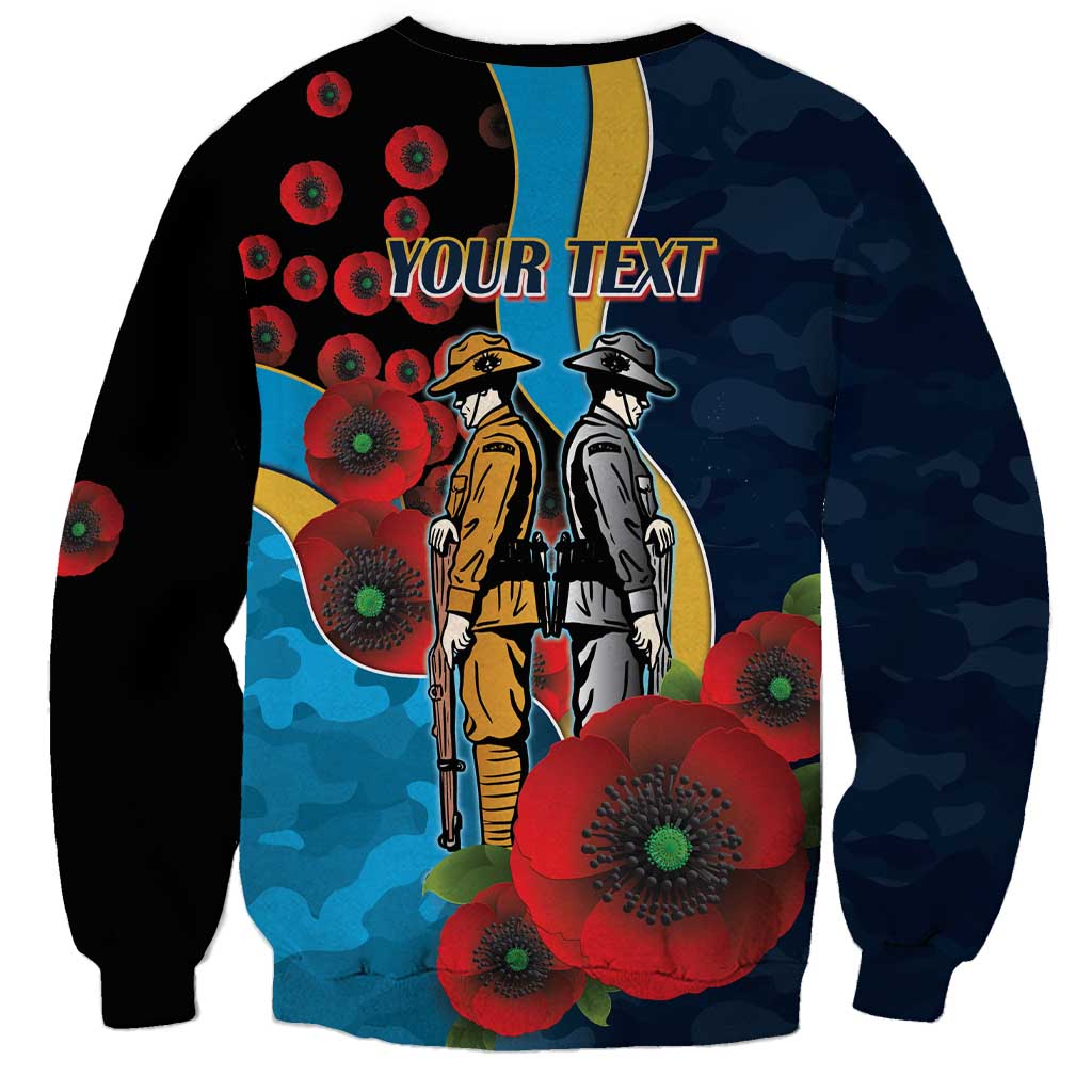 Gold Coast Titans ANZAC Personalised Sweatshirt Lest We Forget Poppy Camo