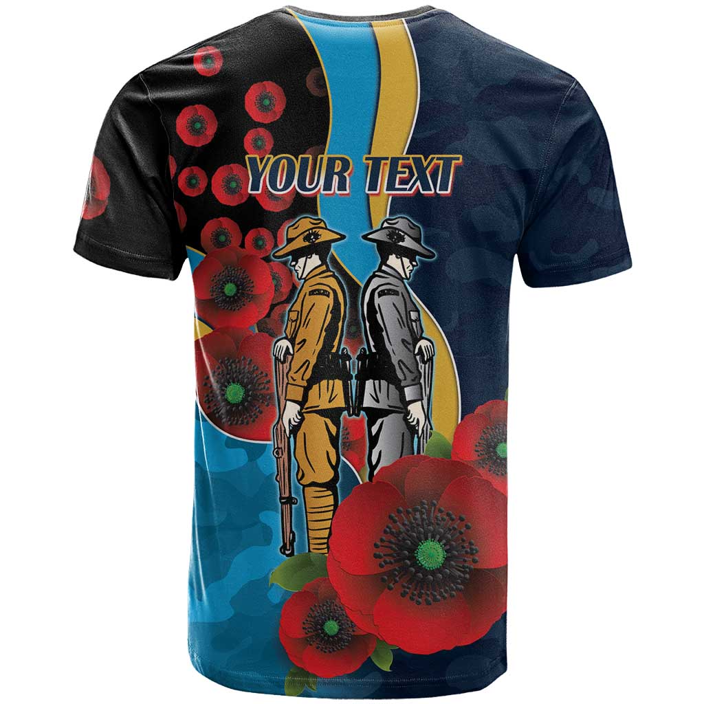 Gold Coast Titans ANZAC Personalised T Shirt Lest We Forget Poppy Camo