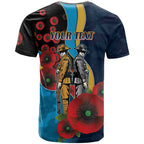 Gold Coast Titans ANZAC Personalised T Shirt Lest We Forget Poppy Camo