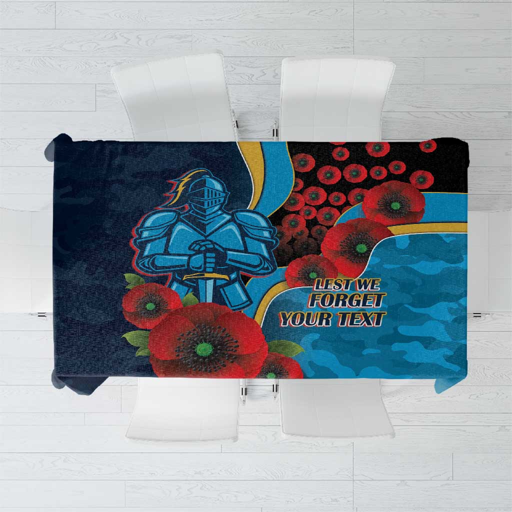 Gold Coast Titans ANZAC Personalised Tablecloth Lest We Forget Poppy Camo
