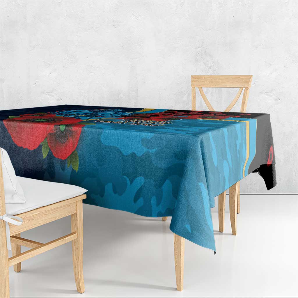 Gold Coast Titans ANZAC Personalised Tablecloth Lest We Forget Poppy Camo