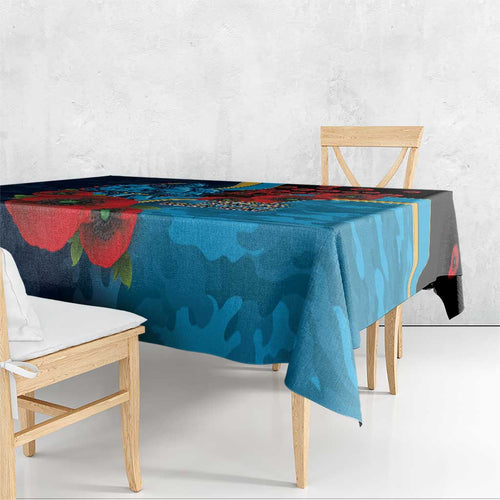 Gold Coast Titans ANZAC Personalised Tablecloth Lest We Forget Poppy Camo