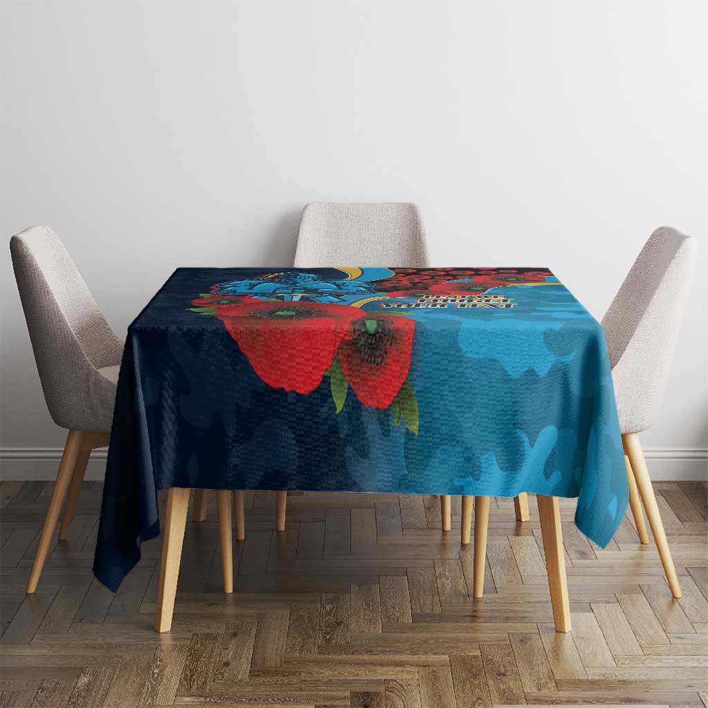 Gold Coast Titans ANZAC Personalised Tablecloth Lest We Forget Poppy Camo