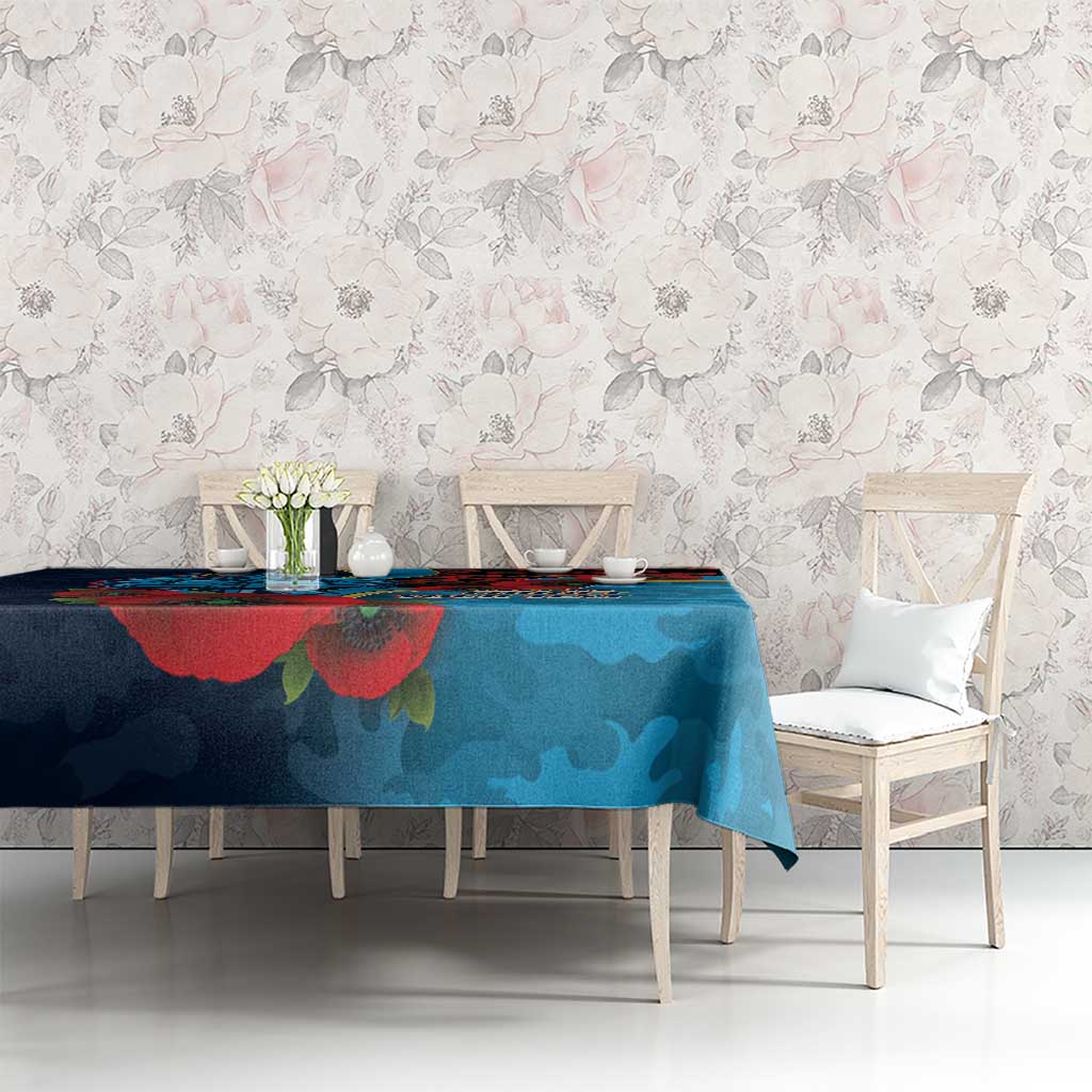 Gold Coast Titans ANZAC Personalised Tablecloth Lest We Forget Poppy Camo