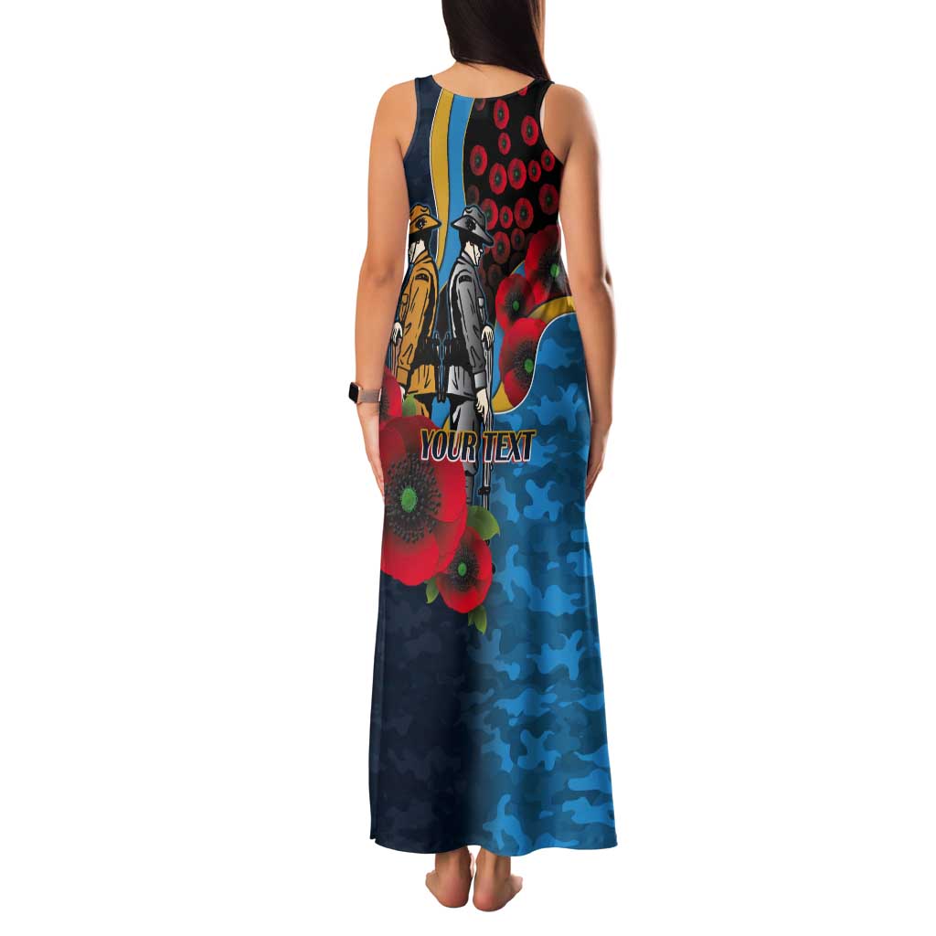 Gold Coast Titans ANZAC Personalised Tank Maxi Dress Lest We Forget Poppy Camo