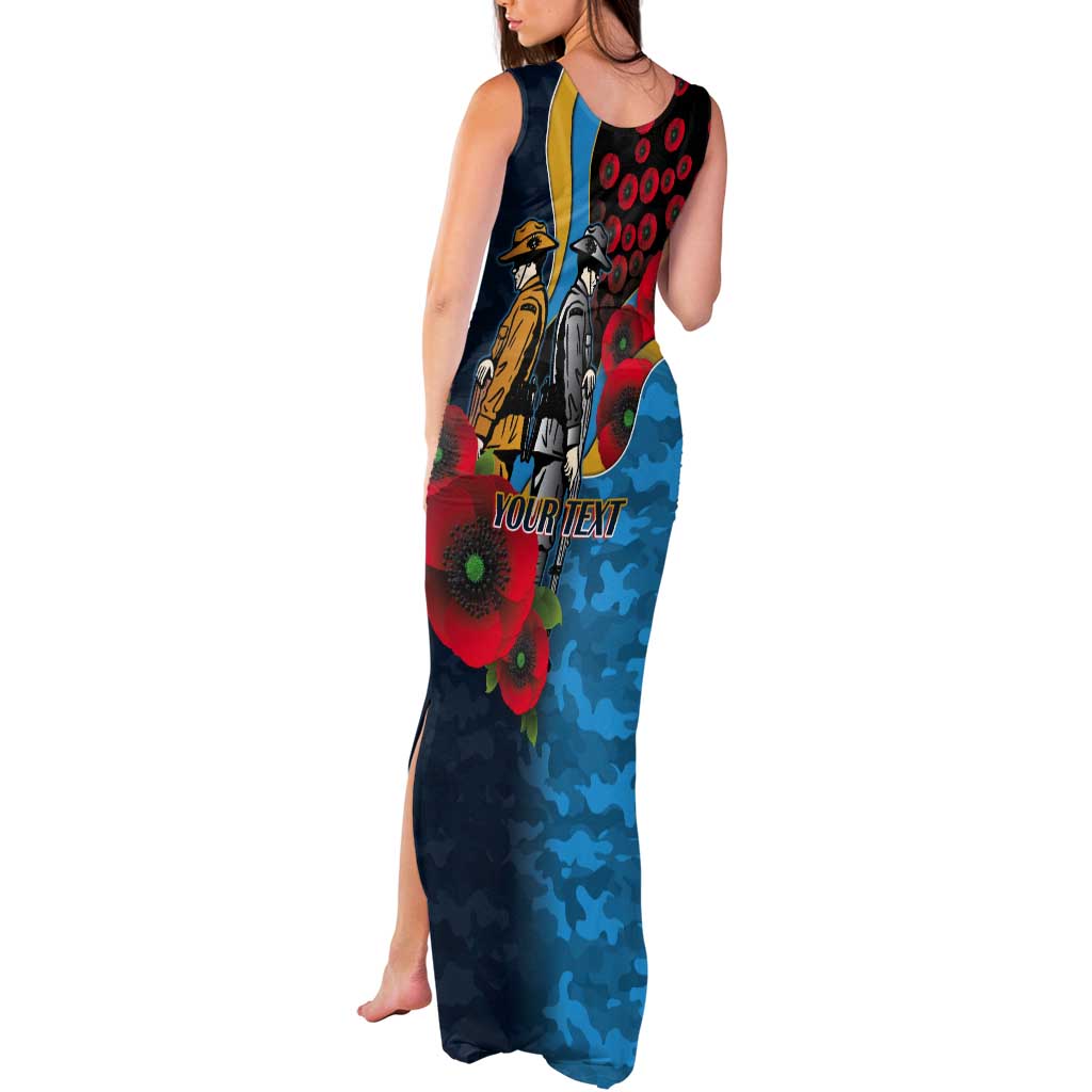 Gold Coast Titans ANZAC Personalised Tank Maxi Dress Lest We Forget Poppy Camo