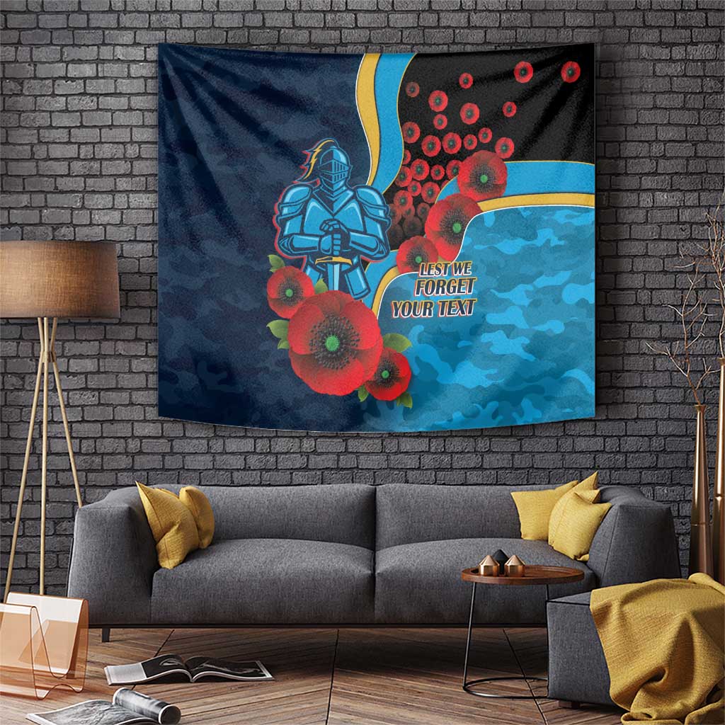 Gold Coast Titans ANZAC Personalised Tapestry Lest We Forget Poppy Camo