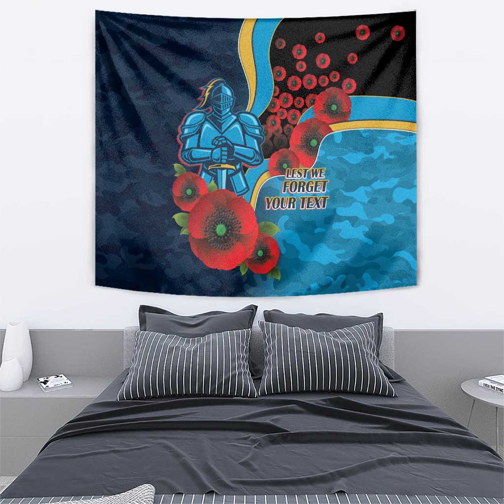 Gold Coast Titans ANZAC Personalised Tapestry Lest We Forget Poppy Camo