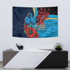 Gold Coast Titans ANZAC Personalised Tapestry Lest We Forget Poppy Camo