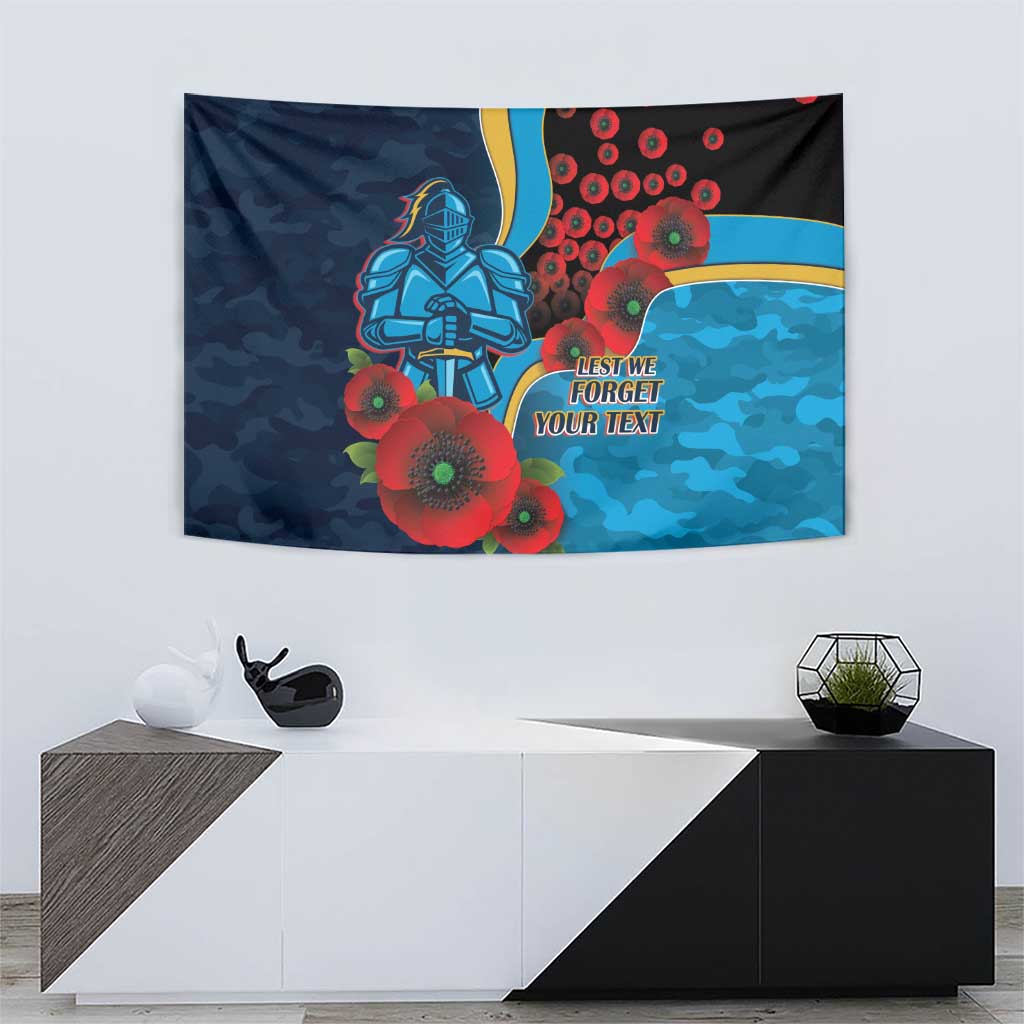 Gold Coast Titans ANZAC Personalised Tapestry Lest We Forget Poppy Camo