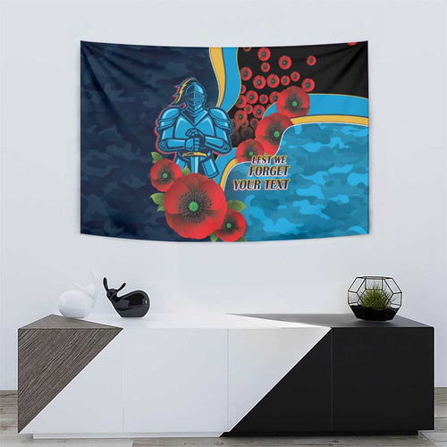 Gold Coast Titans ANZAC Personalised Tapestry Lest We Forget Poppy Camo
