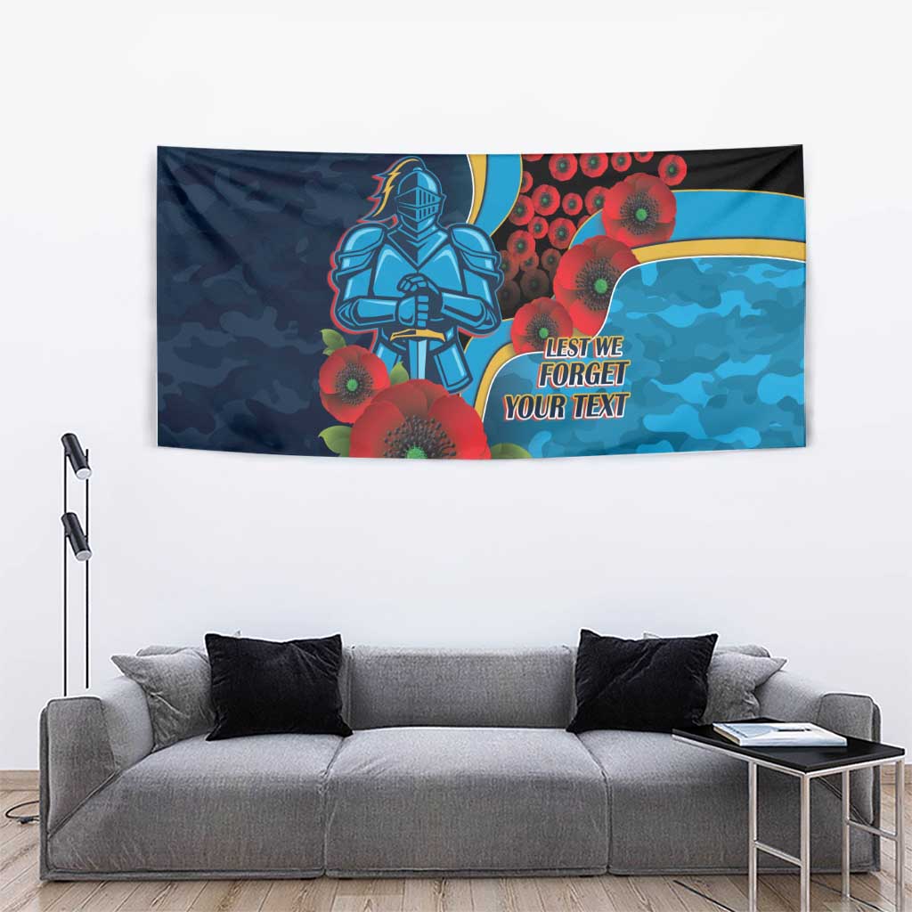 Gold Coast Titans ANZAC Personalised Tapestry Lest We Forget Poppy Camo