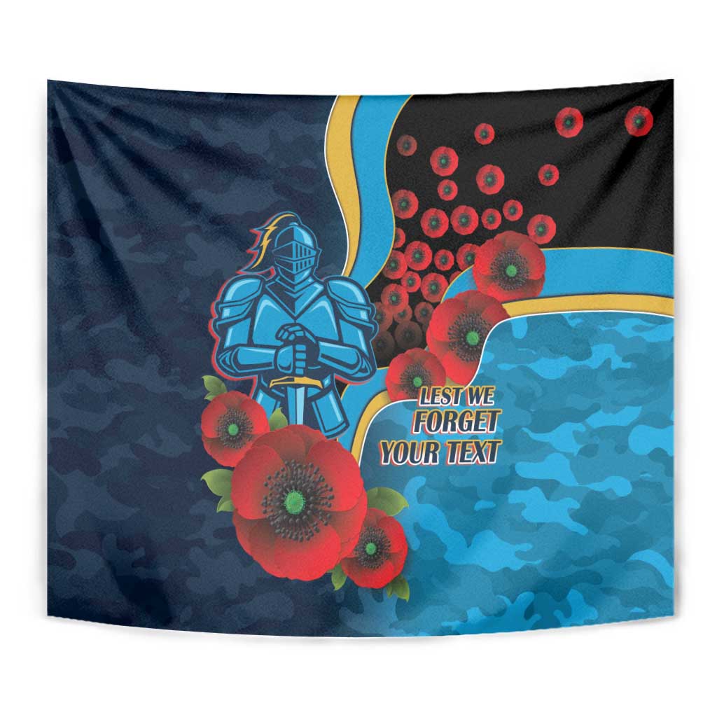 Gold Coast Titans ANZAC Personalised Tapestry Lest We Forget Poppy Camo