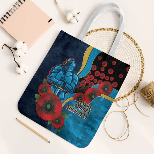Gold Coast Titans ANZAC Personalised Tote Bag Lest We Forget Poppy Camo