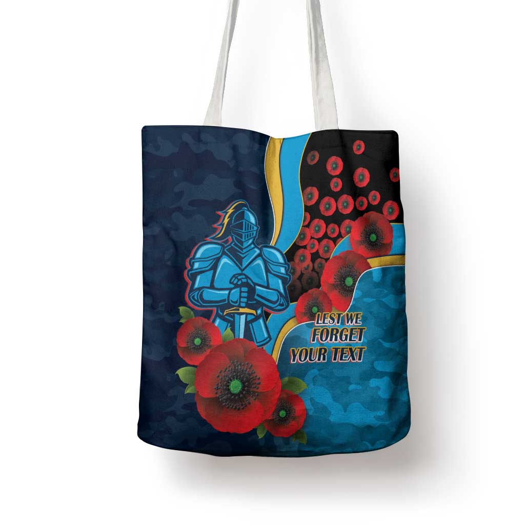 Gold Coast Titans ANZAC Personalised Tote Bag Lest We Forget Poppy Camo