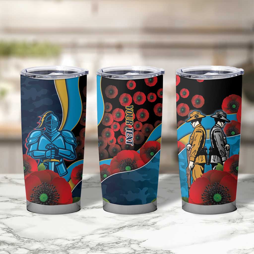 Gold Coast Titans ANZAC Personalised Tumbler Cup Lest We Forget Poppy Camo
