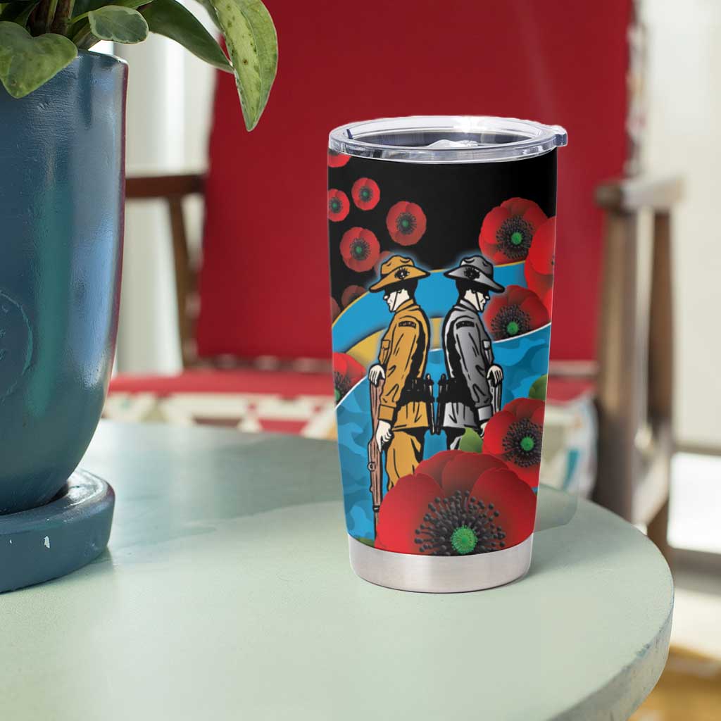 Gold Coast Titans ANZAC Personalised Tumbler Cup Lest We Forget Poppy Camo