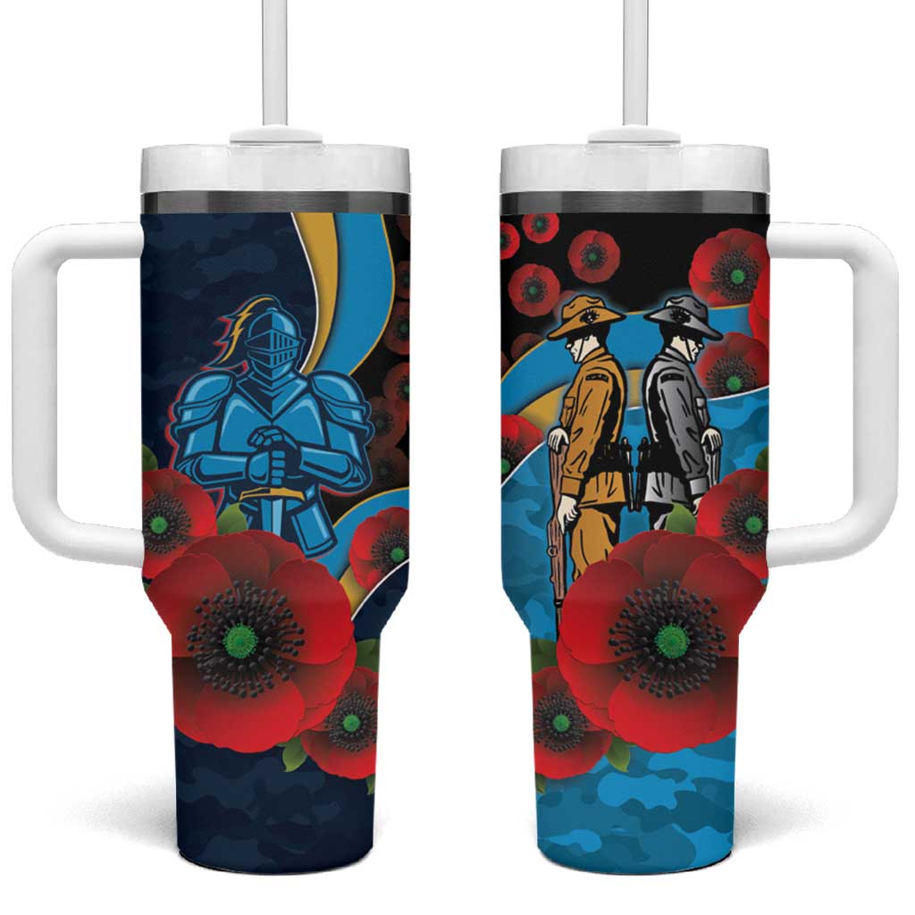 Gold Coast Titans ANZAC Personalised Tumbler With Handle Lest We Forget Poppy Camo