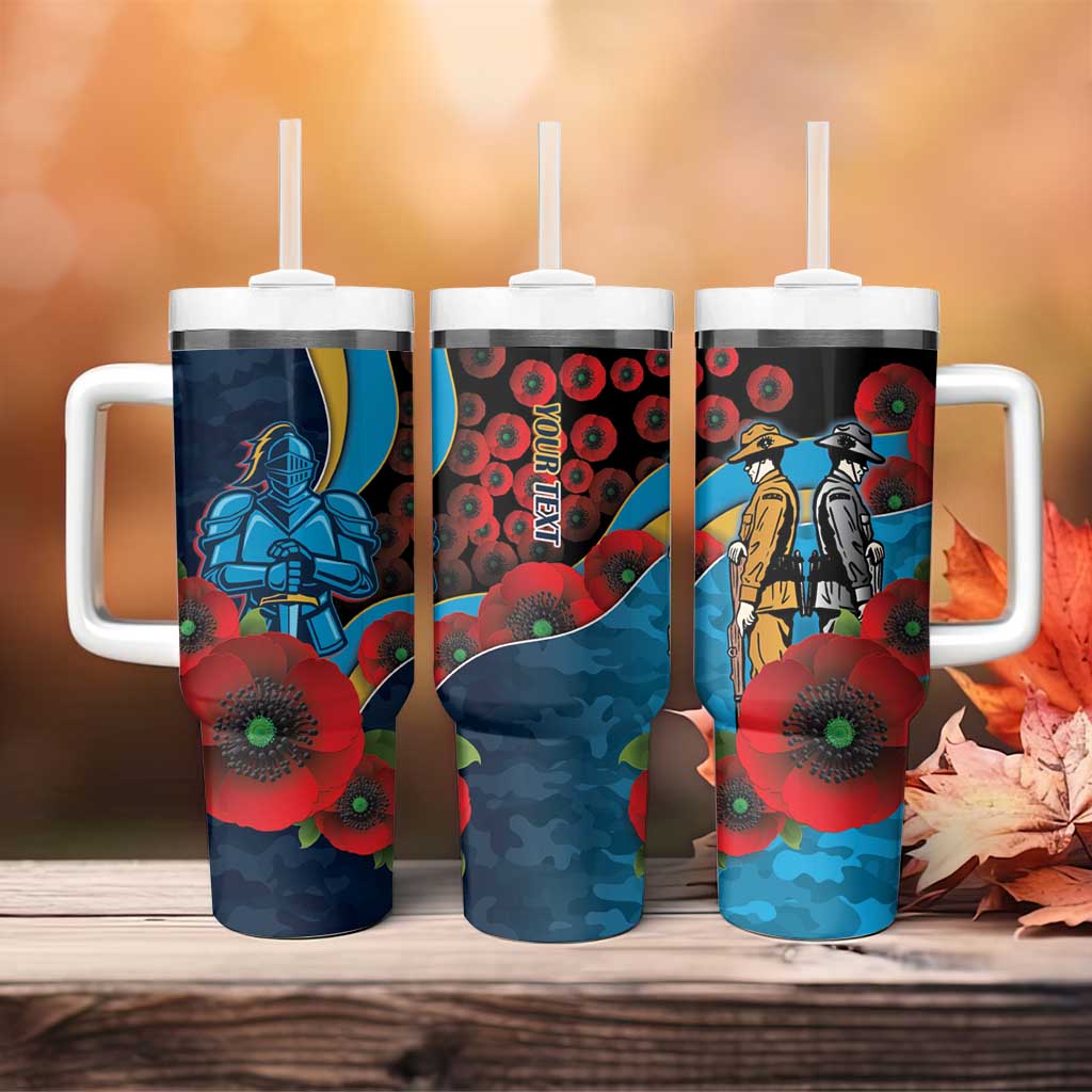 Gold Coast Titans ANZAC Personalised Tumbler With Handle Lest We Forget Poppy Camo