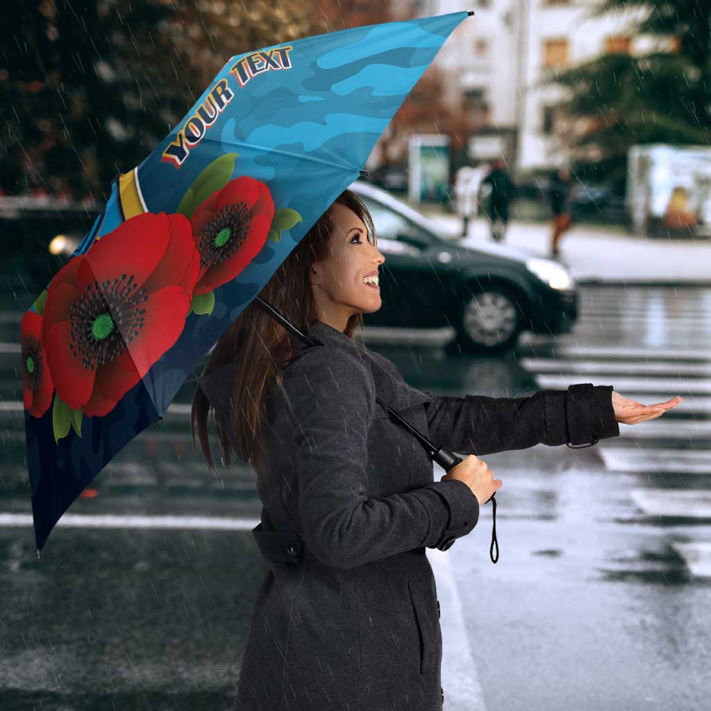 Gold Coast Titans ANZAC Personalised Umbrella Lest We Forget Poppy Camo