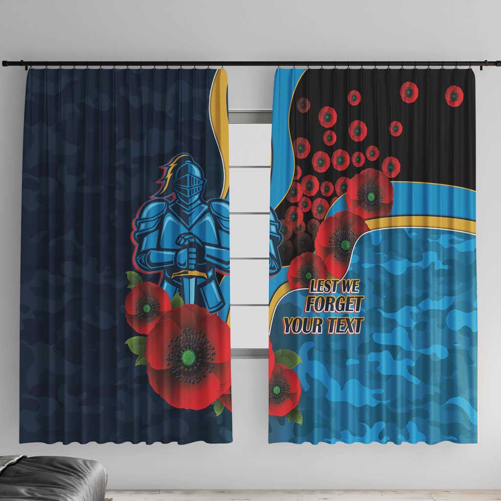Gold Coast Titans ANZAC Personalised Window Curtain Lest We Forget Poppy Camo