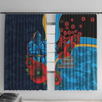Gold Coast Titans ANZAC Personalised Window Curtain Lest We Forget Poppy Camo