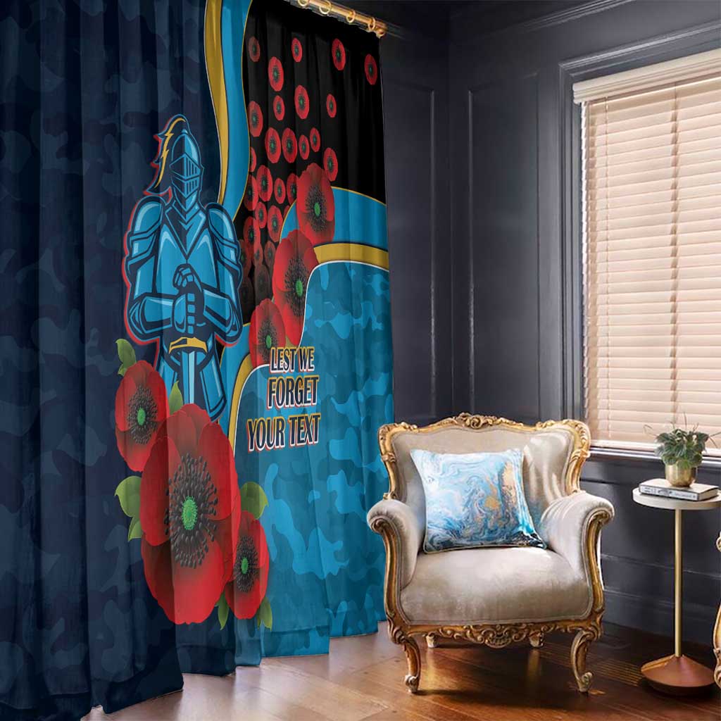 Gold Coast Titans ANZAC Personalised Window Curtain Lest We Forget Poppy Camo