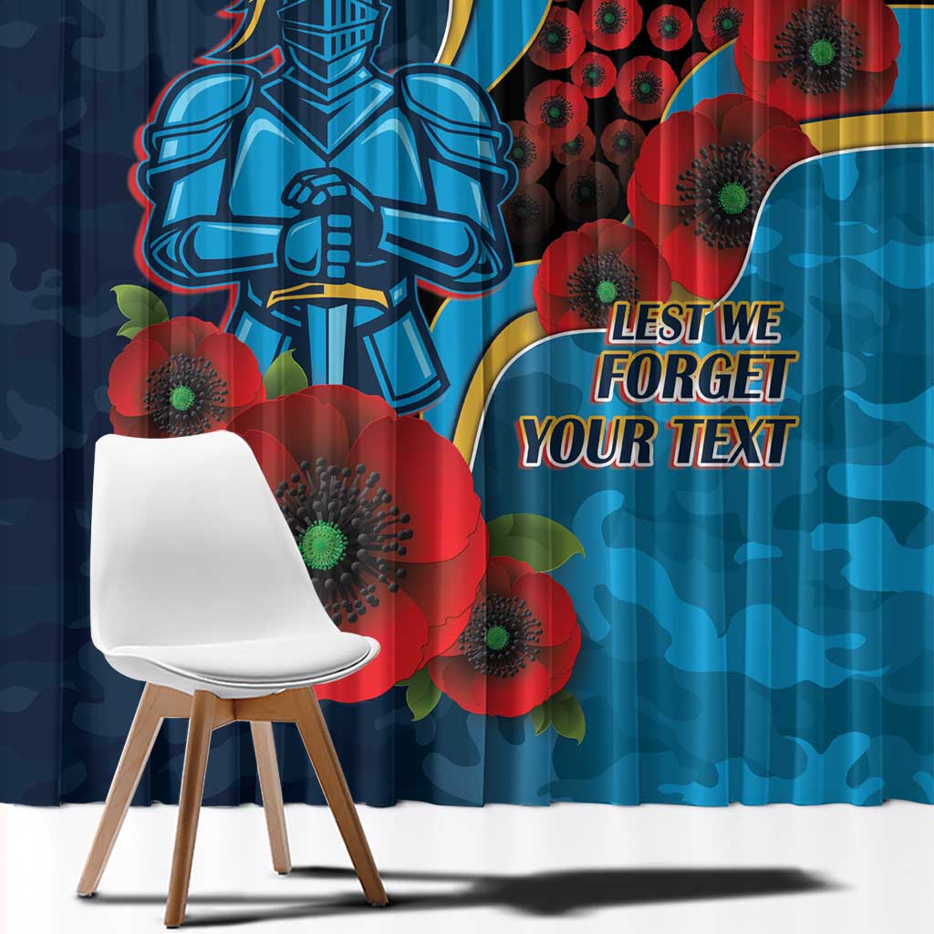 Gold Coast Titans ANZAC Personalised Window Curtain Lest We Forget Poppy Camo