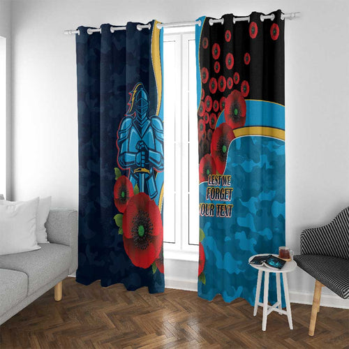 Gold Coast Titans ANZAC Personalised Window Curtain Lest We Forget Poppy Camo