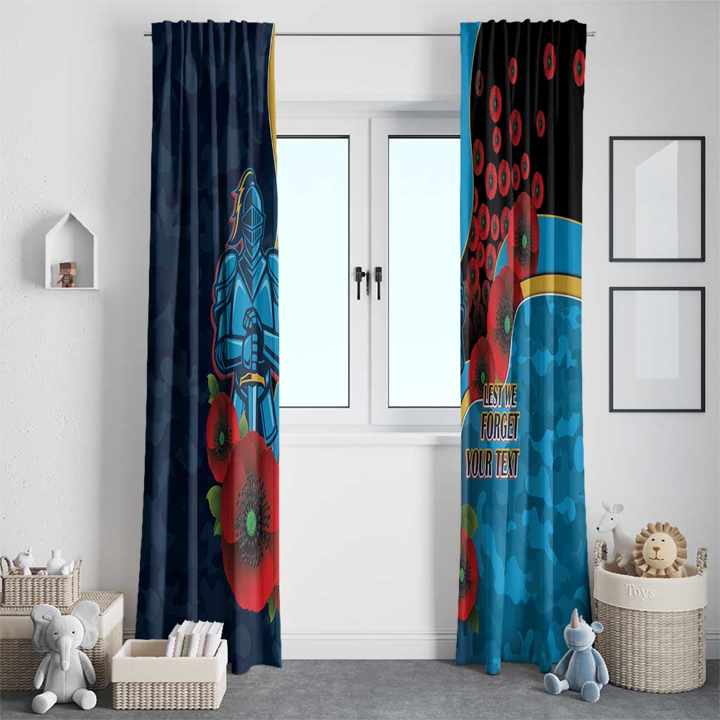 Gold Coast Titans ANZAC Personalised Window Curtain Lest We Forget Poppy Camo