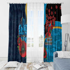 Gold Coast Titans ANZAC Personalised Window Curtain Lest We Forget Poppy Camo