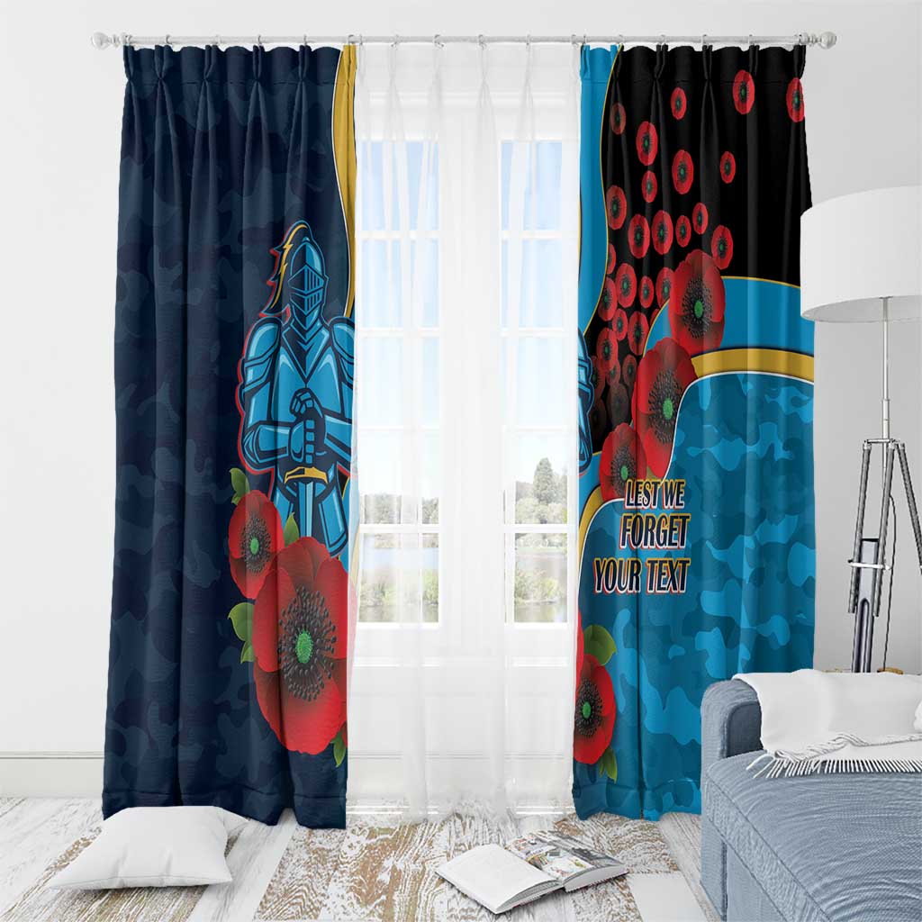 Gold Coast Titans ANZAC Personalised Window Curtain Lest We Forget Poppy Camo