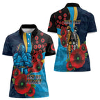 Gold Coast Titans ANZAC Personalised Women Polo Shirt Lest We Forget Poppy Camo