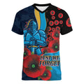 Gold Coast Titans ANZAC Personalised Women V-Neck T-Shirt Lest We Forget Poppy Camo
