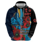 Gold Coast Titans ANZAC Personalised Zip Hoodie Lest We Forget Poppy Camo