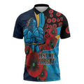 Gold Coast Titans ANZAC Personalised Zipper Polo Shirt Lest We Forget Poppy Camo