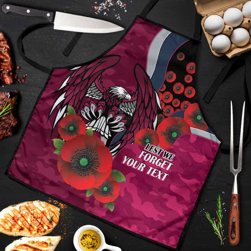 Manly Warringah Sea Eagles ANZAC Personalised Apron Lest We Forget Poppy Camo
