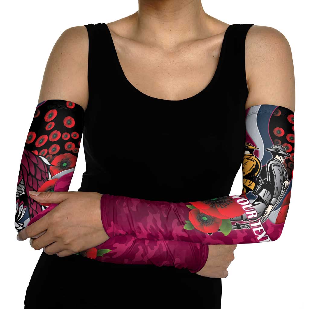 Manly Warringah Sea Eagles ANZAC Personalised Arm Sleeves Lest We Forget Poppy Camo