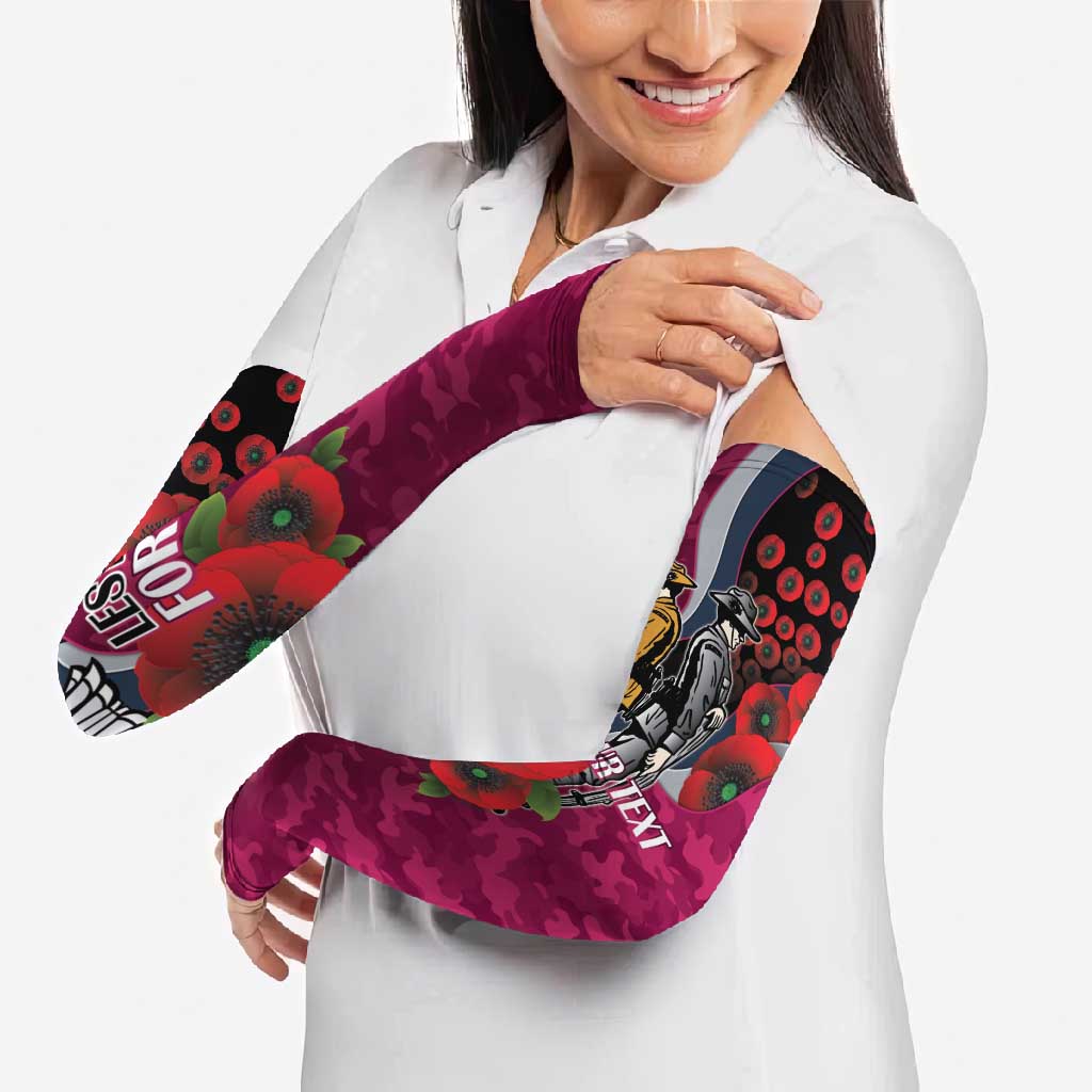 Manly Warringah Sea Eagles ANZAC Personalised Arm Sleeves Lest We Forget Poppy Camo