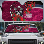 Manly Warringah Sea Eagles ANZAC Personalised Auto Sun Shade Lest We Forget Poppy Camo