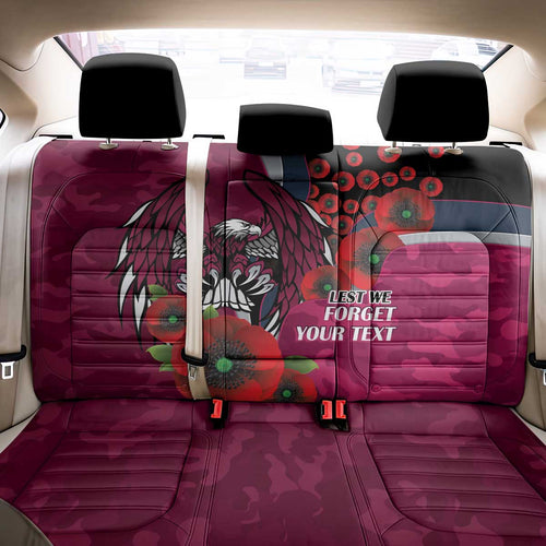 Manly Warringah Sea Eagles ANZAC Personalised Back Car Seat Cover Lest We Forget Poppy Camo
