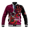 Manly Warringah Sea Eagles ANZAC Personalised Baseball Jacket Lest We Forget Poppy Camo