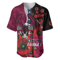Manly Warringah Sea Eagles ANZAC Personalised Baseball Jersey Lest We Forget Poppy Camo